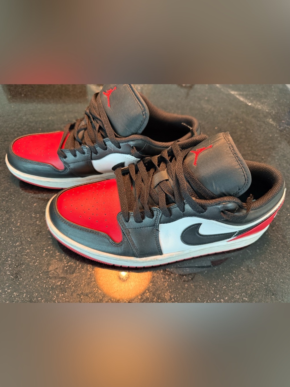 Nike Air Jordan 1 Low - Black/Red/White Men's Sneakers